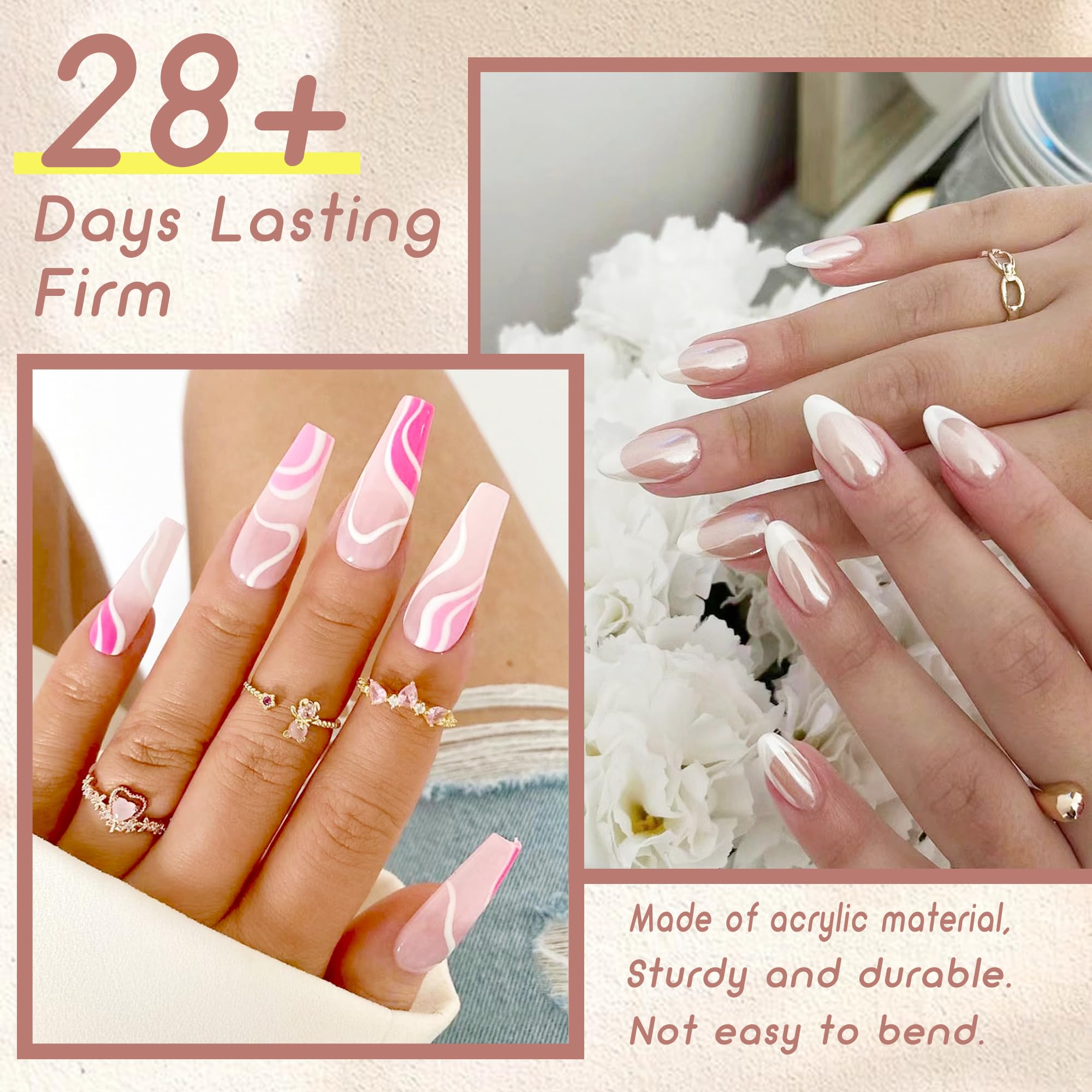 ELLEWIN uñas con numeración para hallar rápidamente el tamaño correcto.