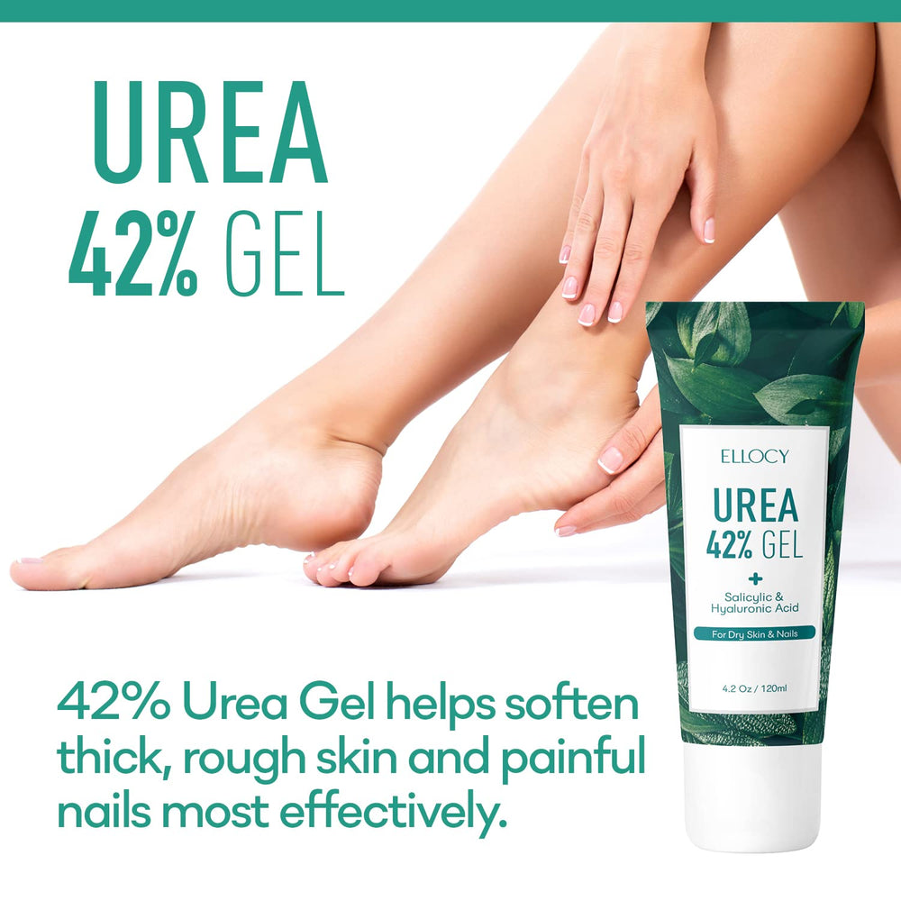 Aplicación en talones con Ellocy, gel de urea 42%.