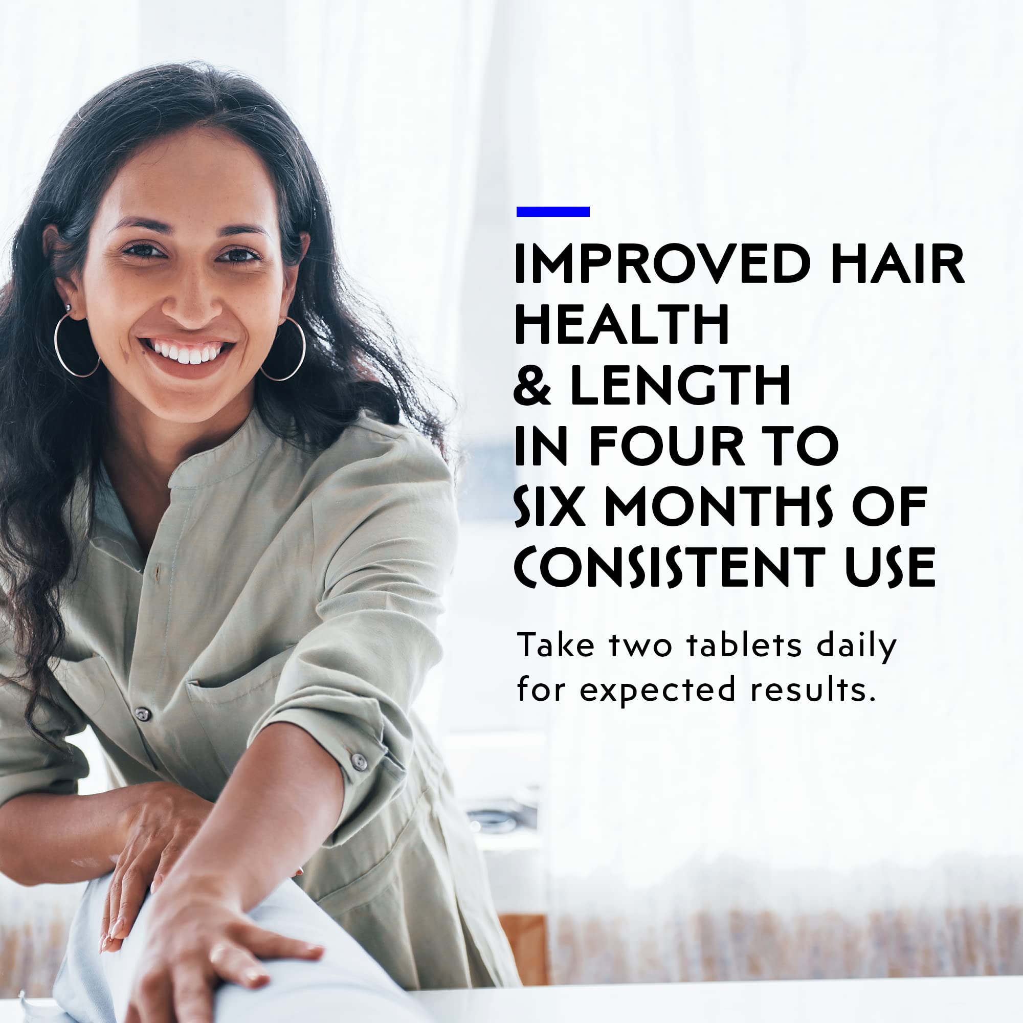 Biotin 5000 mcg per serving in Elon R3 supports nourished hair.