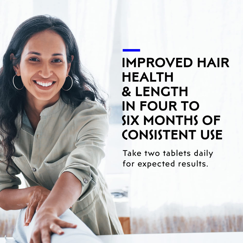 Biotin 5000 mcg per serving in Elon R3 supports nourished hair.