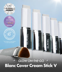 ELROEL Blanc Cover Stick V with detachable brush shown for blending