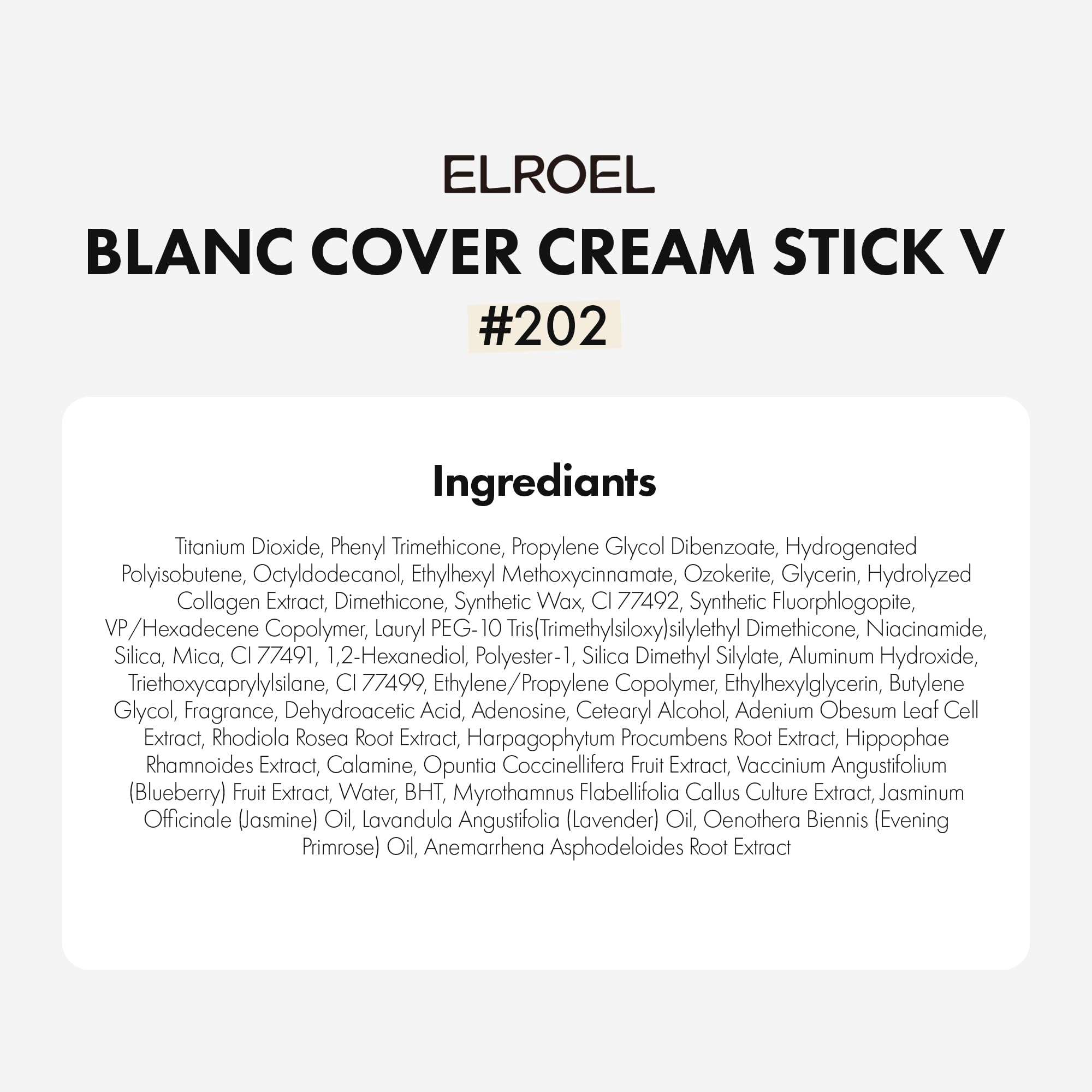 ELROEL Blanc Cover Stick V detachable brush for easy cleaning