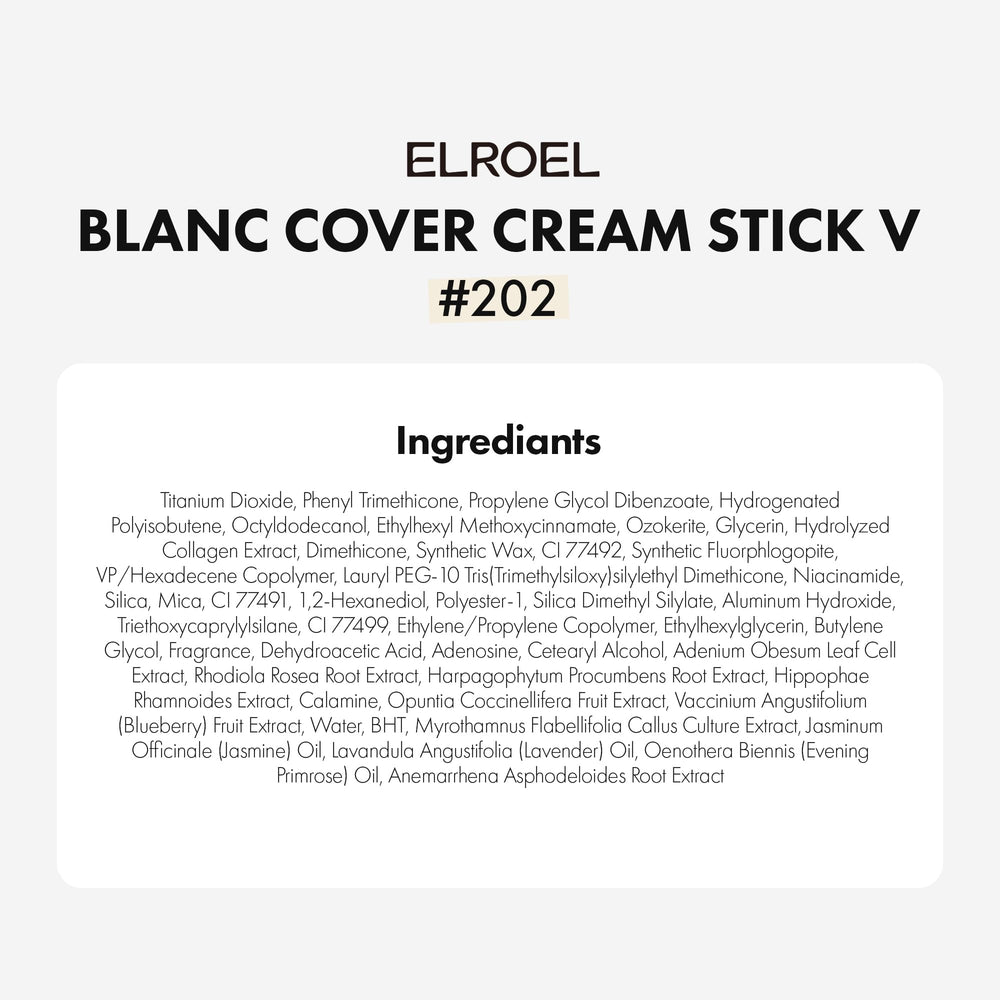 ELROEL Blanc Cover Stick V detachable brush for easy cleaning