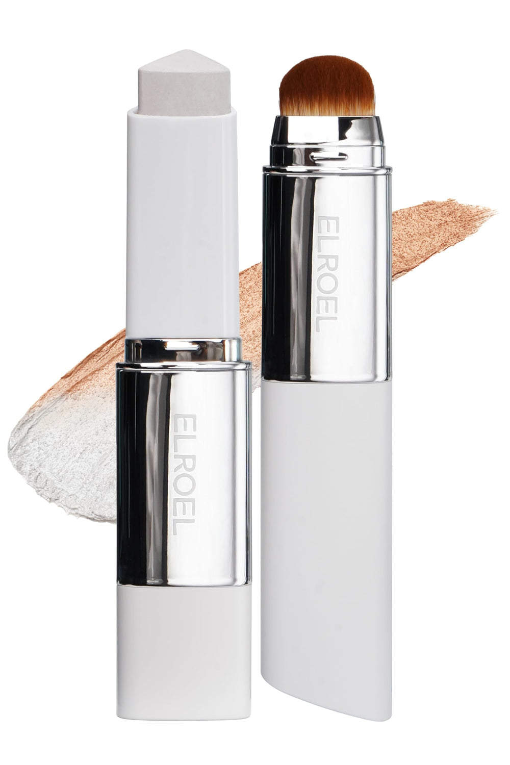 ELROEL Blanc Cover Stick V White swatch shows color-change for natural look