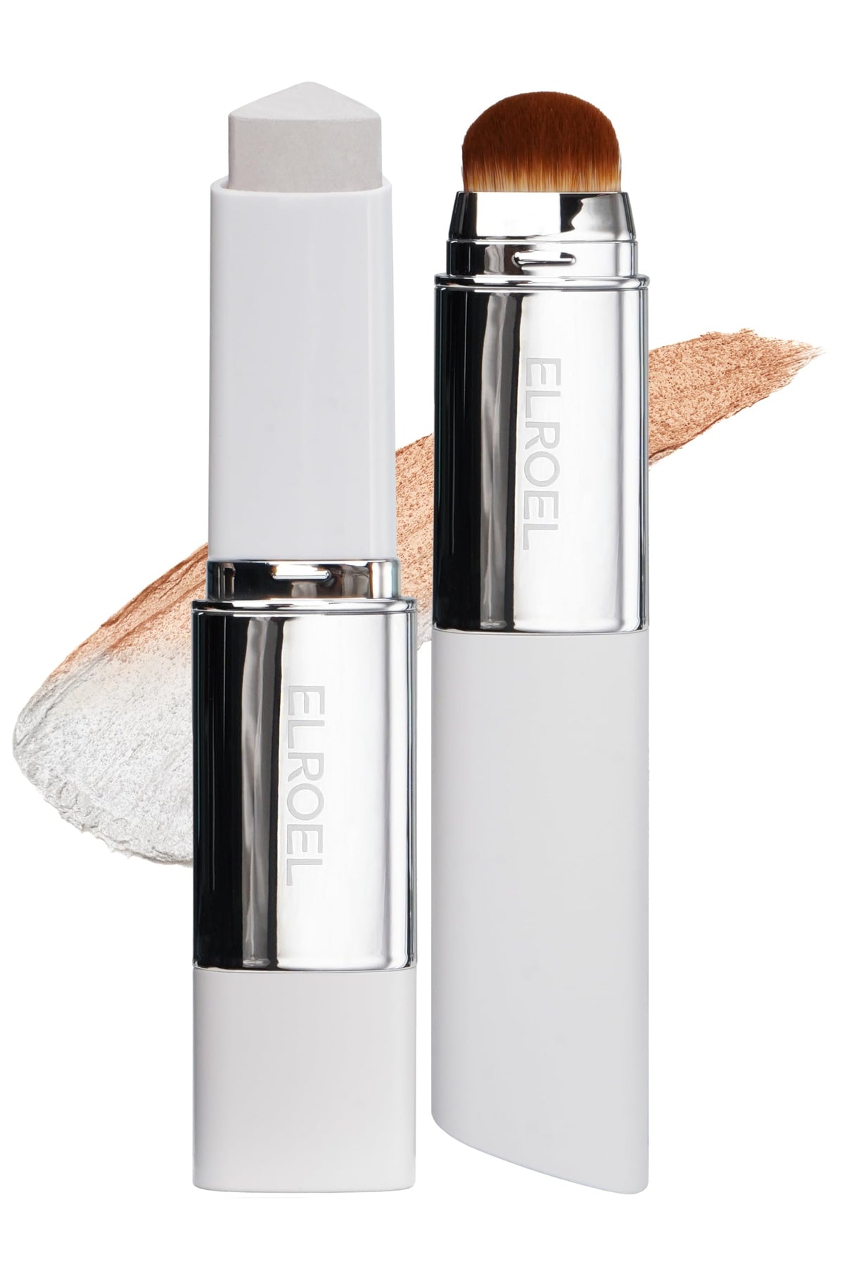 ELROEL Blanc Cover Stick V White swatch shows color-change for natural look