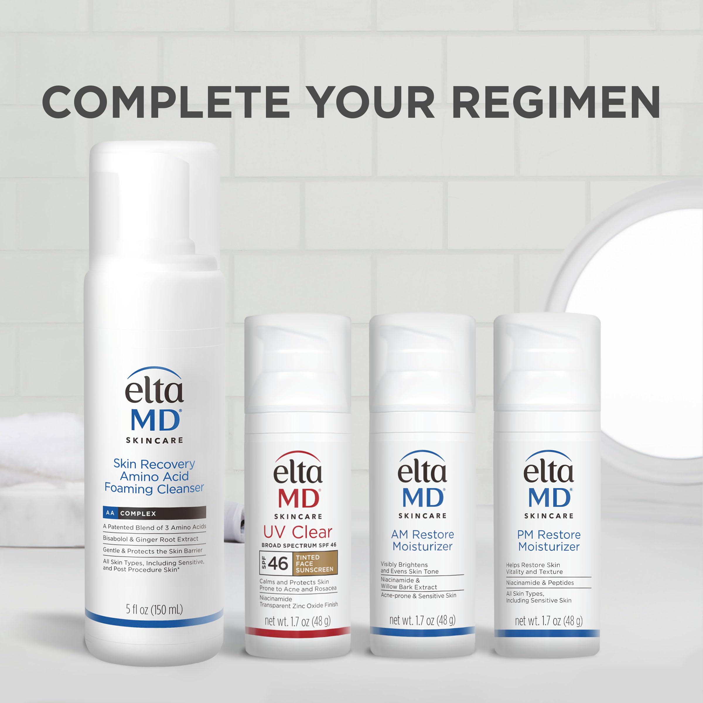AM Restore beside clean skin after cleansing in everyday routine.