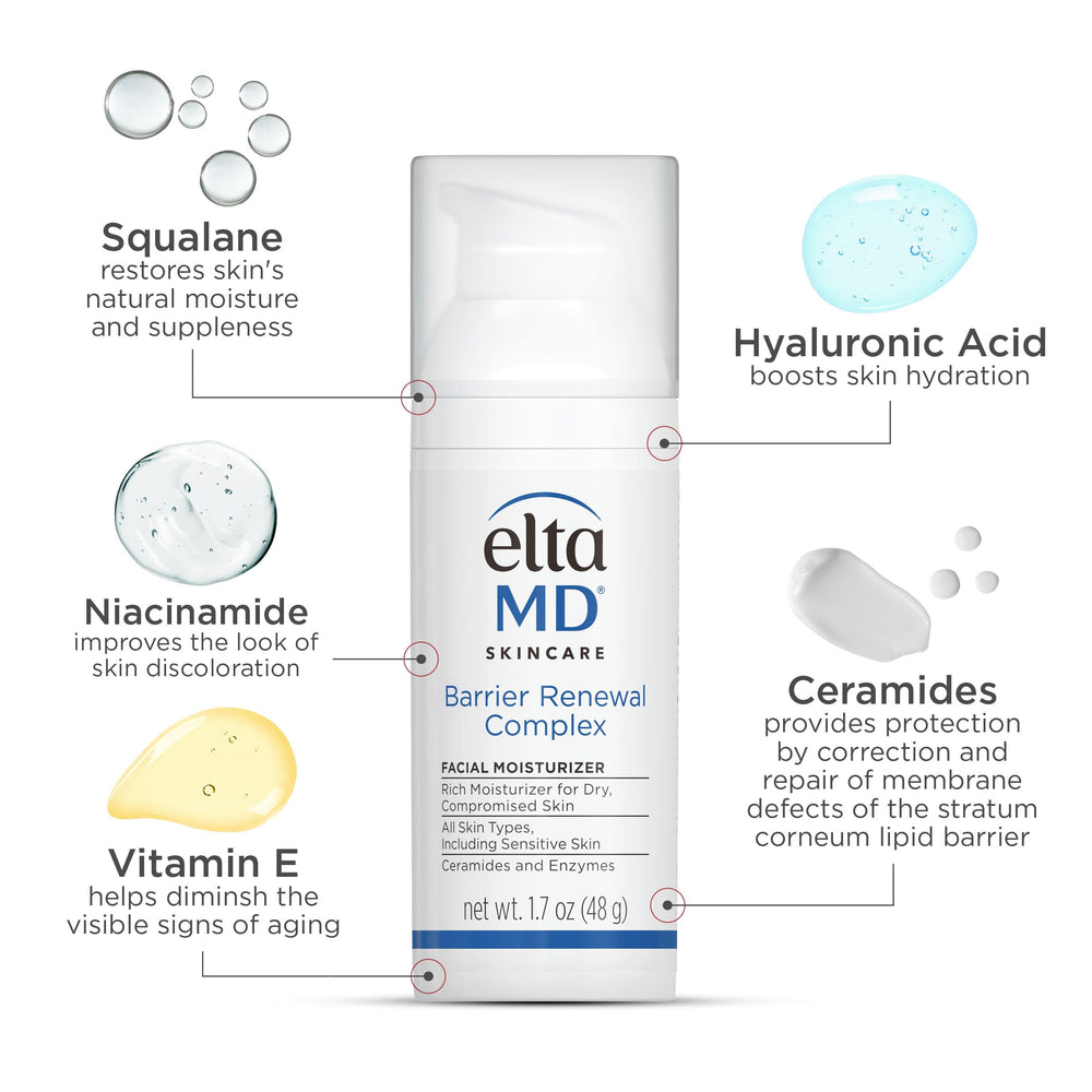 Fragrance-free EltaMD Barrier Renewal Complex ideal for sensitive skin.