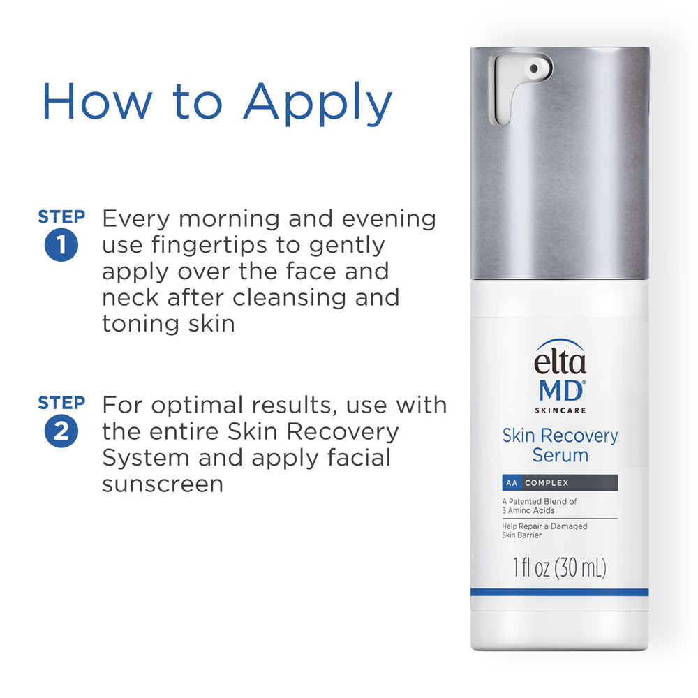 EltaMD Skin Recovery Serum being used after cleansing as part of routine