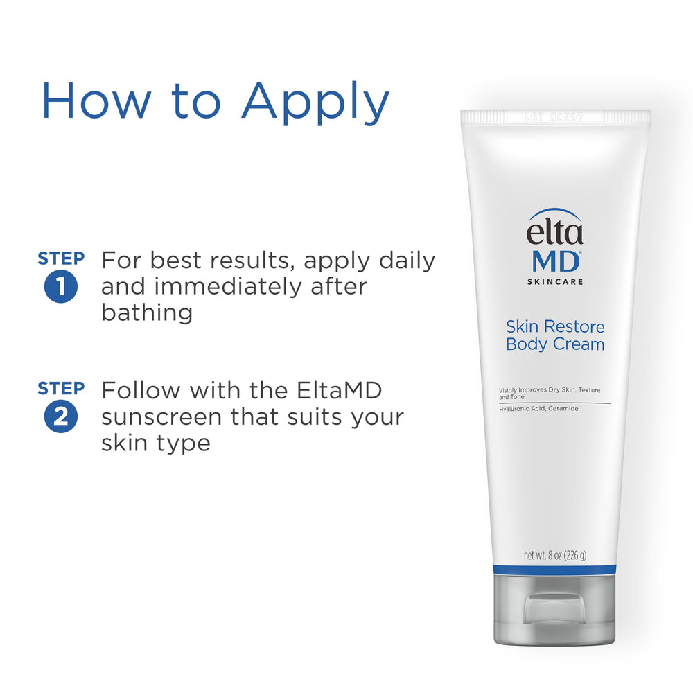 EltaMD non-greasy formula shown absorbing quickly.