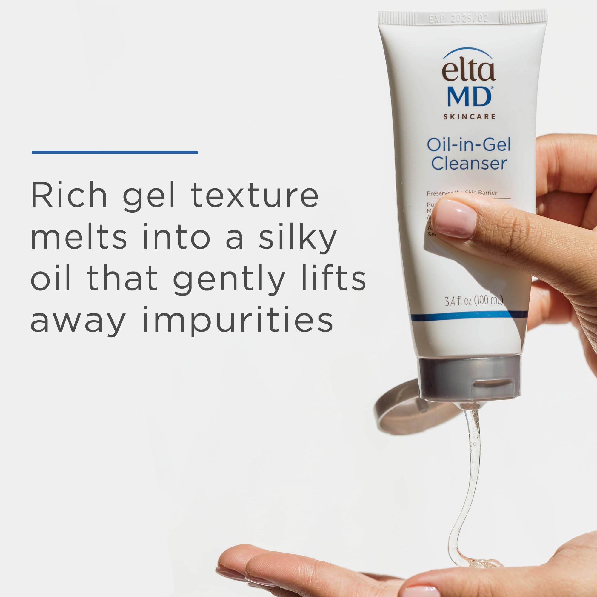 Closeup ingredients highlight Meadoweed Seed Oil and Vitamin E for hydration.