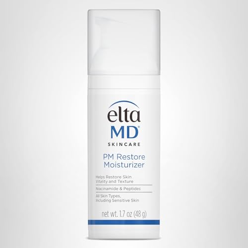 EltaMD PM Restore on bathroom counter ready for nightly routine