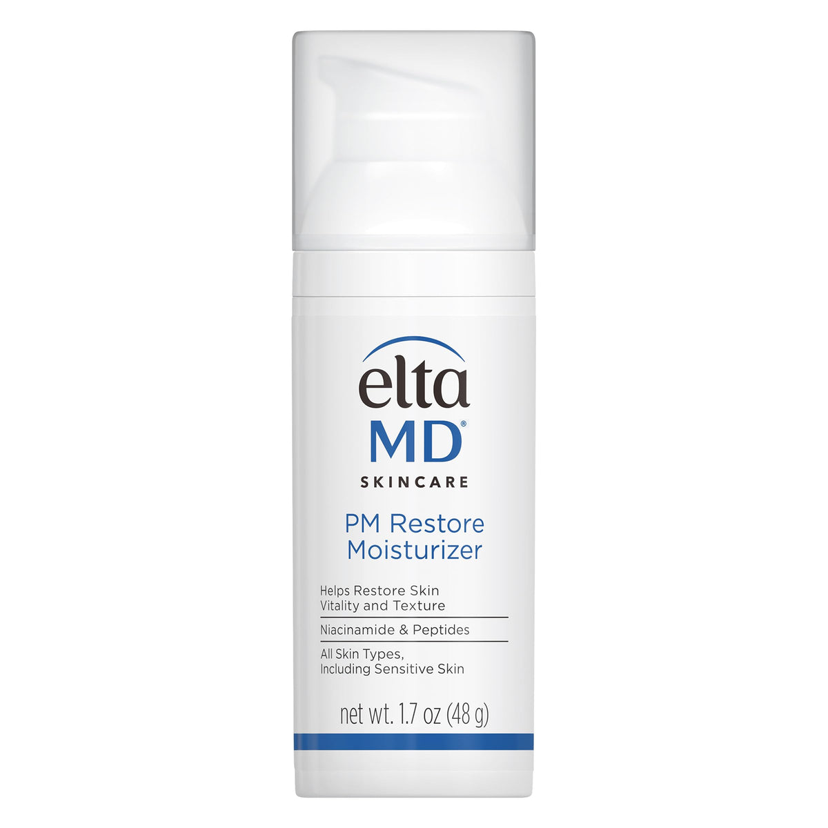EltaMD PM Restore bottle with pump for easy nightly hydration