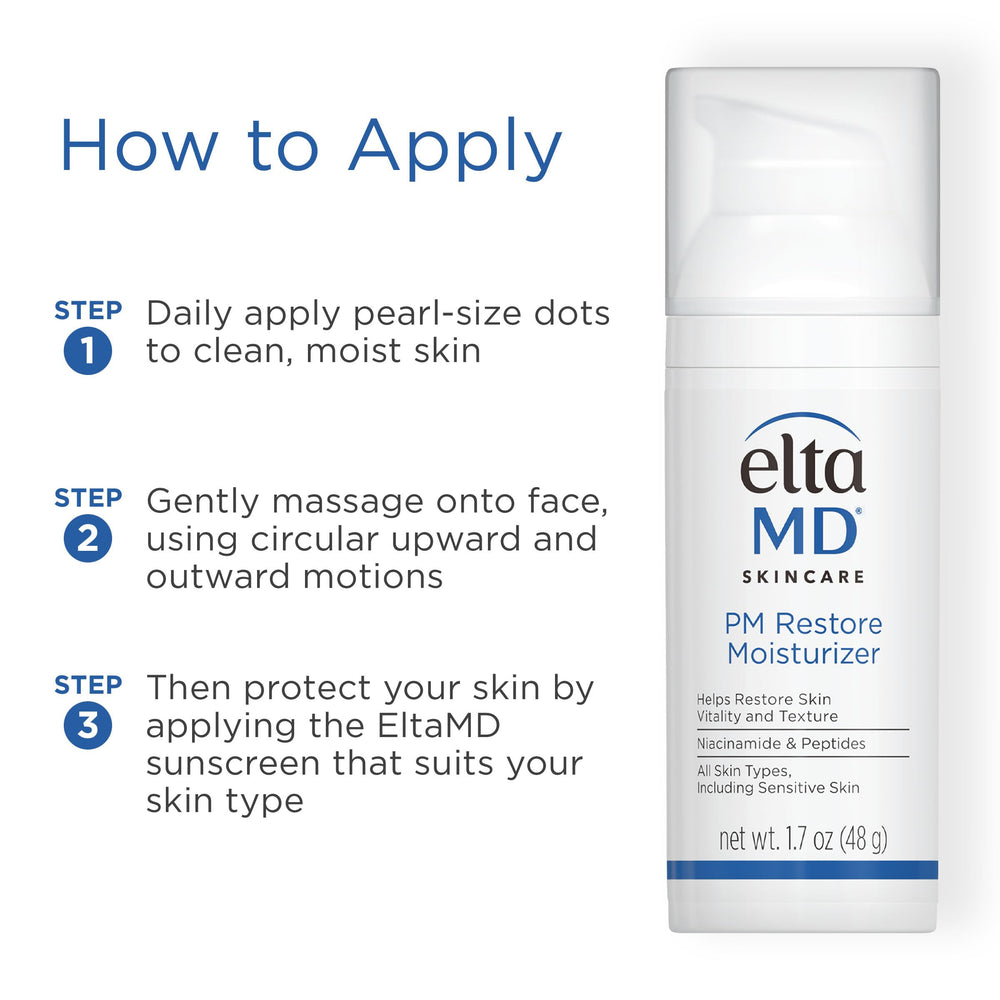 Oil-free and non comedogenic EltaMD PM Restore for all skin types
