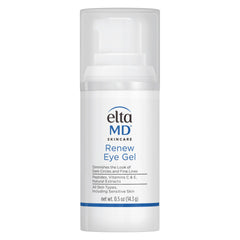 EltaMD Renew Eye Gel bottle with pump for precise application, refreshing tired eyes.