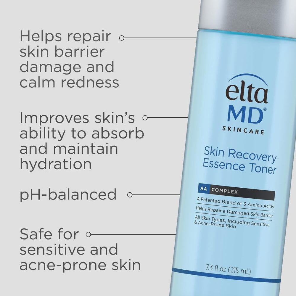 Eltamd Skin Recovery Essence Toner ingredients malachite close-up for detox and barrier support.