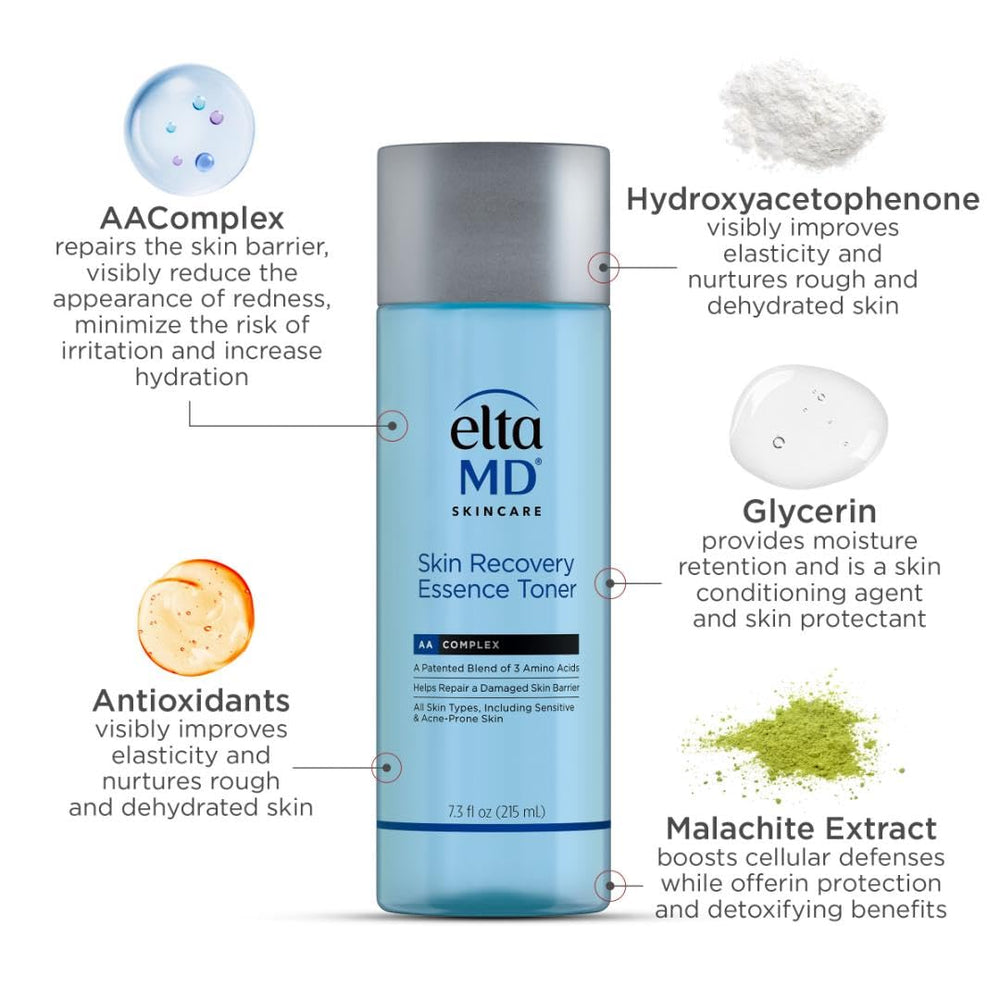 Eltamd Skin Recovery Essence Toner provides moisture and a refreshed look.