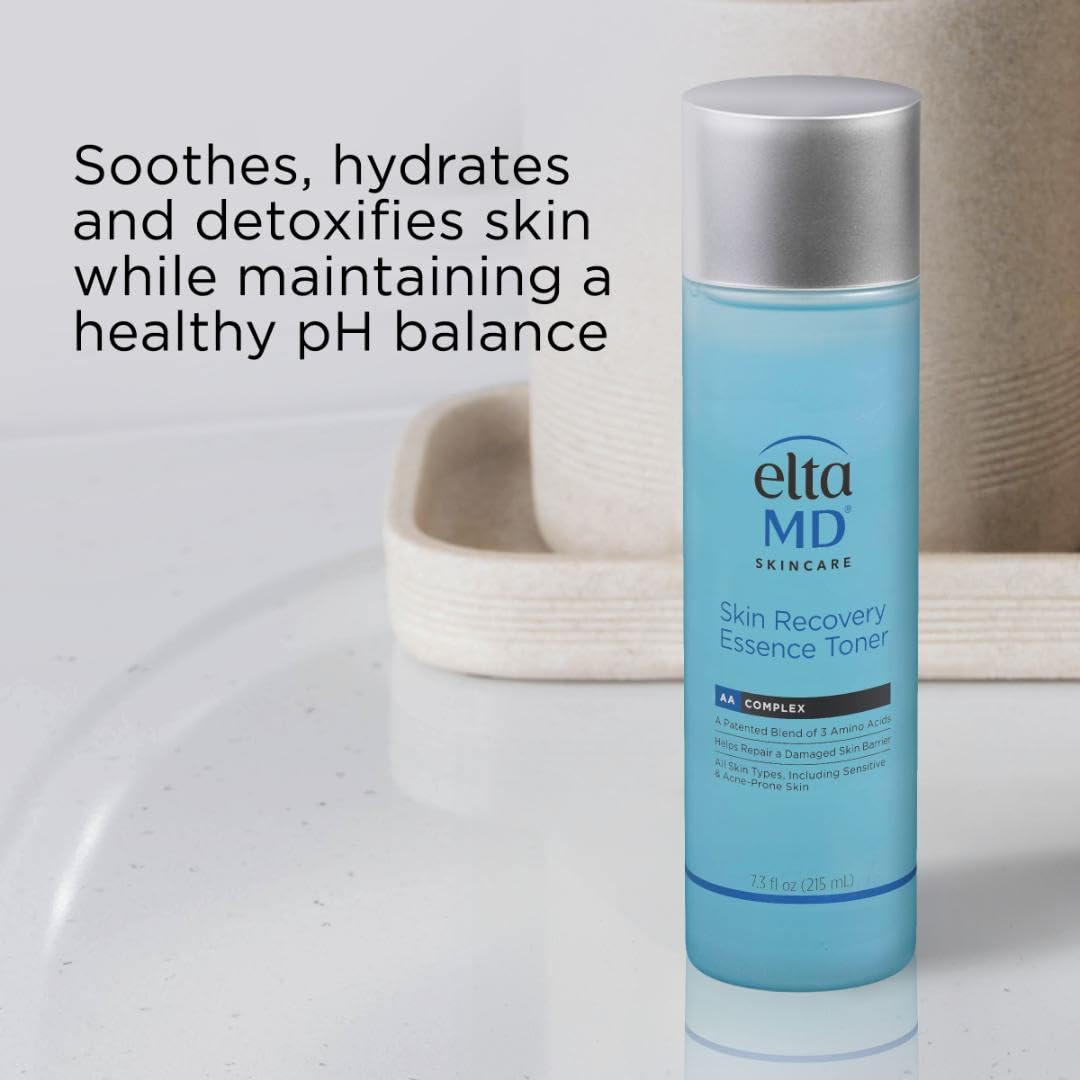 Eltamd Skin Recovery Essence Toner texture close-up showing light, hydrating liquid.