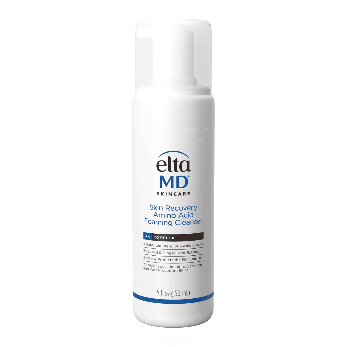 EltaMD Skin Recovery foaming cleanser bottle shown for gentle cleansing and barrier support.