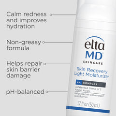 Applying EltaMD Skin Recovery Light on the face demonstrates quick absorption.