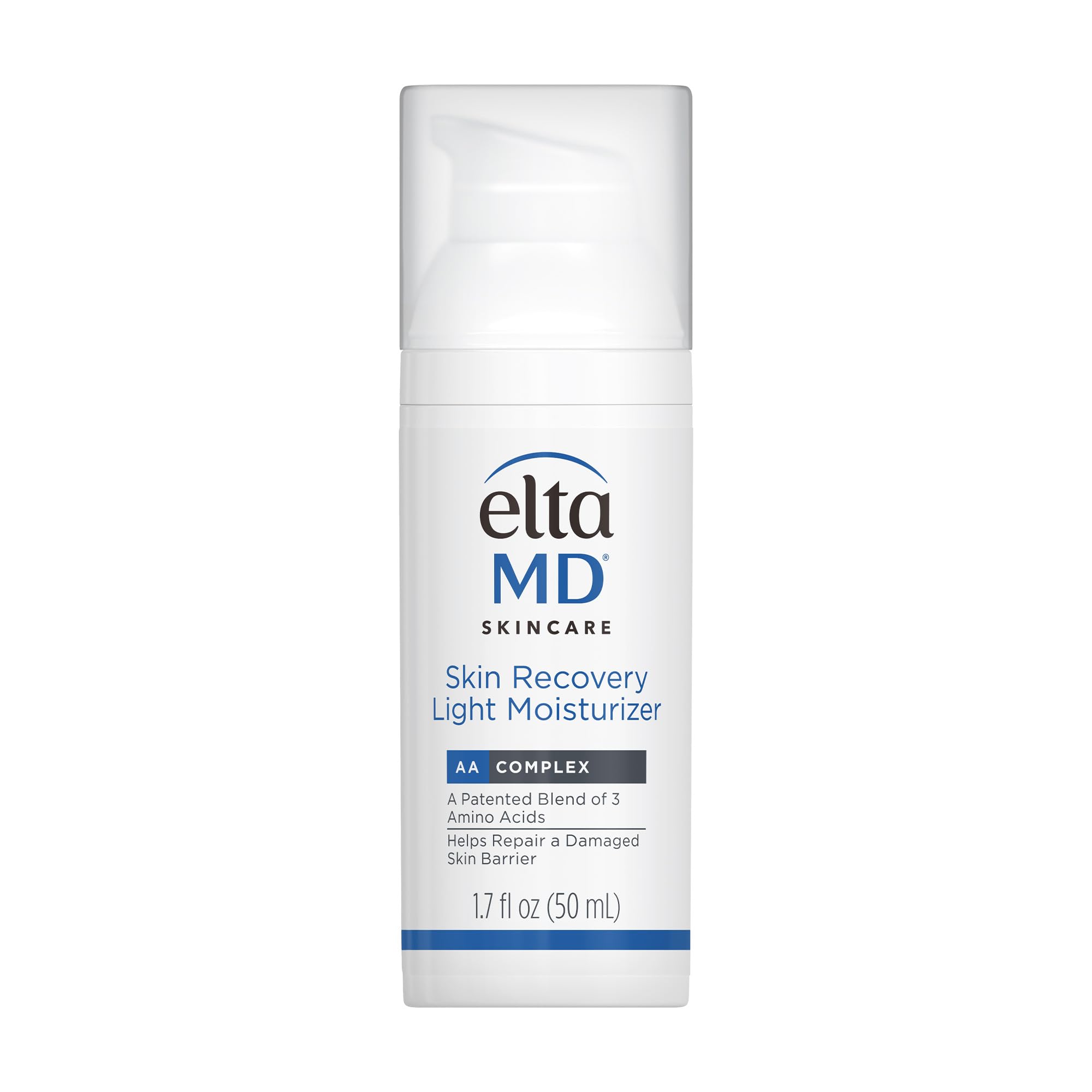 EltaMD Skin Recovery Light bottle pump shown for easy daily oil-free hydration.