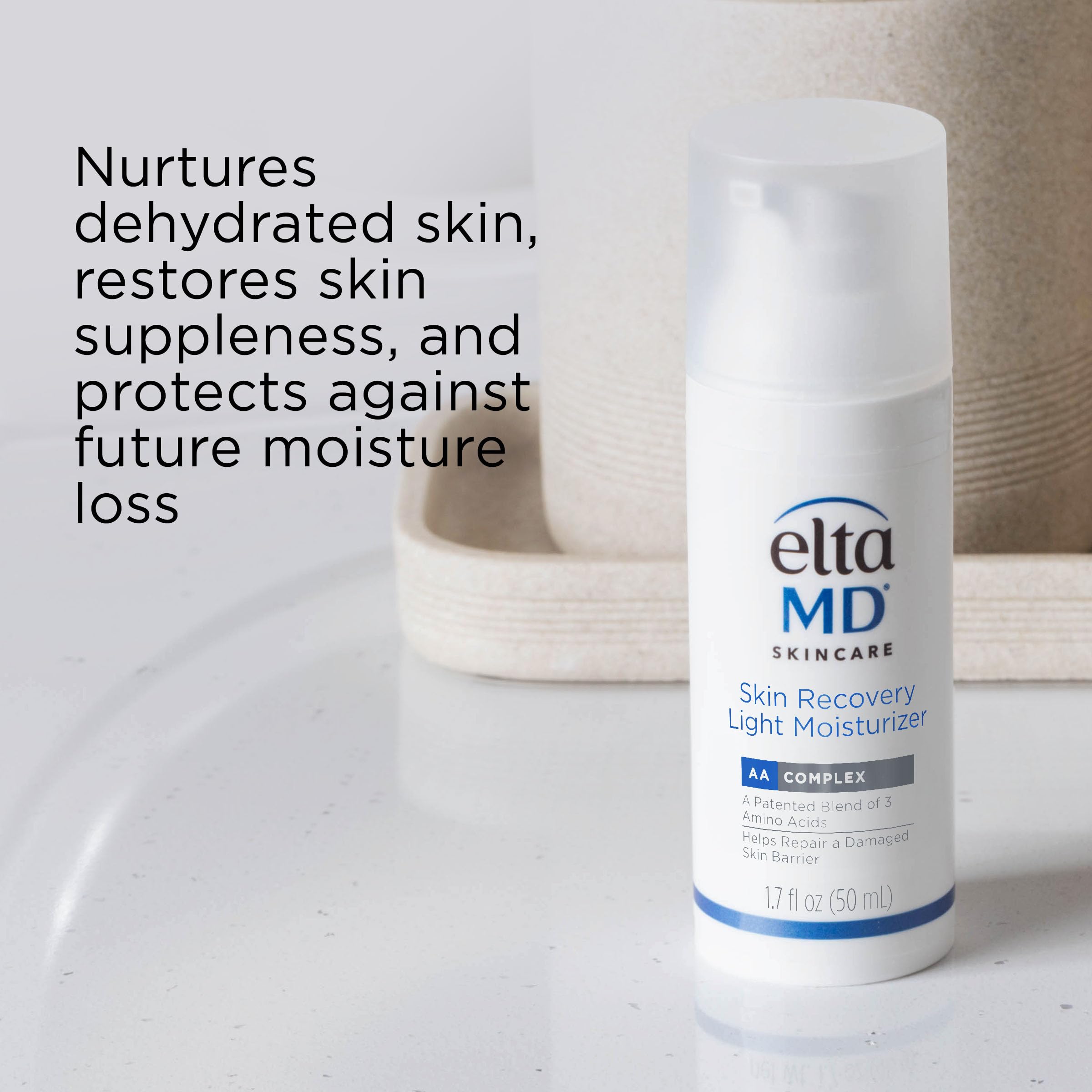 EltaMD Skin Recovery Light offers a non greasy finish on the skin.