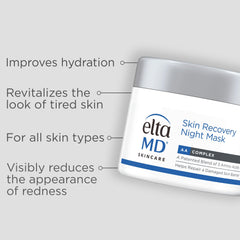 EltaMD Skin Recovery Night Mask on neck area for comprehensive overnight care.
