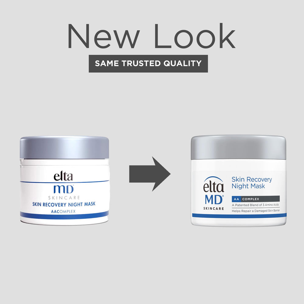 EltaMD Skin Recovery Night Mask spread on the face showing soothing hydration.