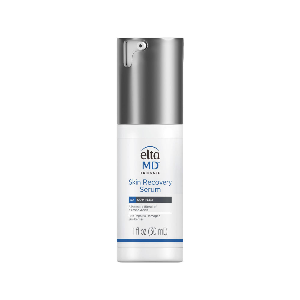 EltaMD Skin Recovery Serum bottle with pump indicating redness relief potential