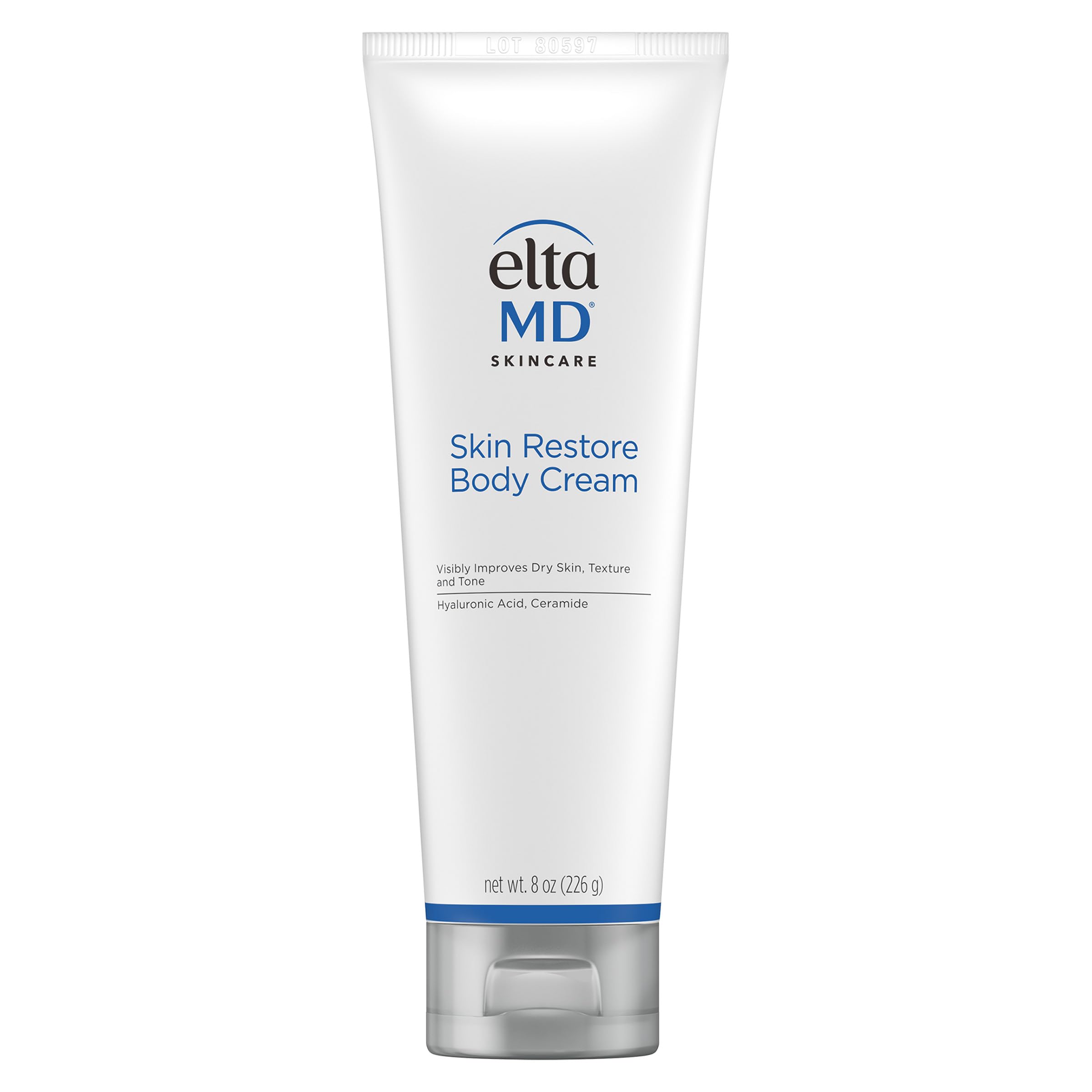 EltaMD Skin Restore Body Cream tube delivering deep hydration for dry skin.