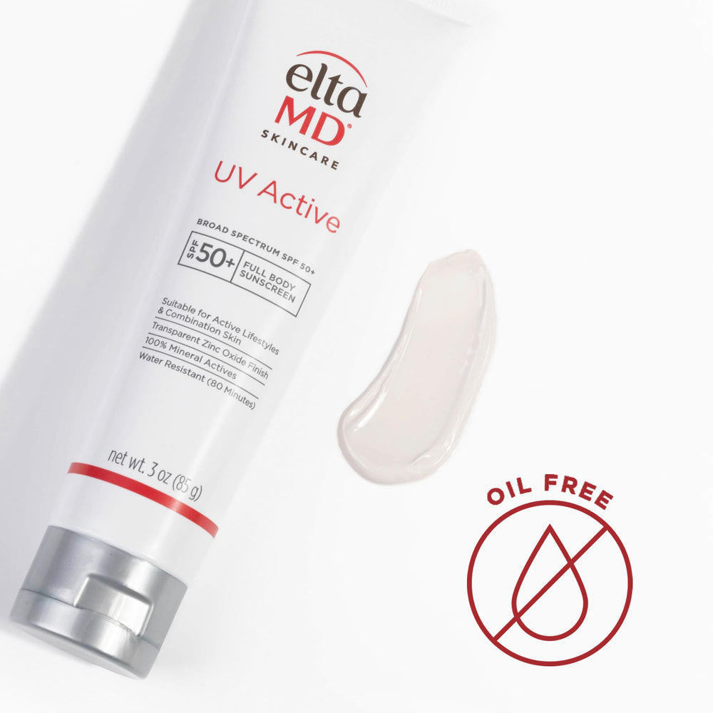 Sunscreen layer highlighting zinc oxide and titanium dioxide ingredients.