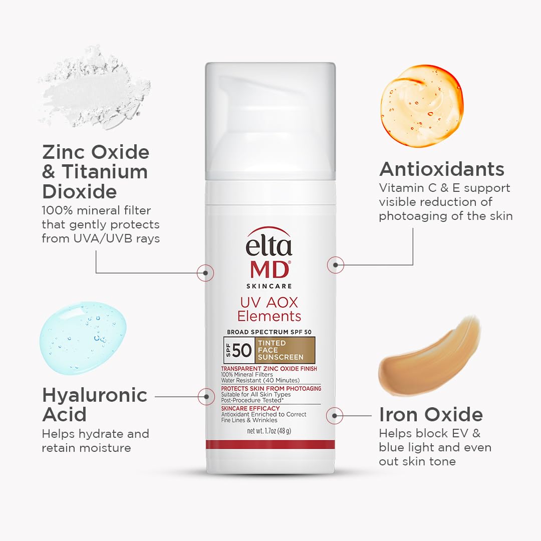 EltaMD UV AOX Elements blue-light protection for daytime wear.