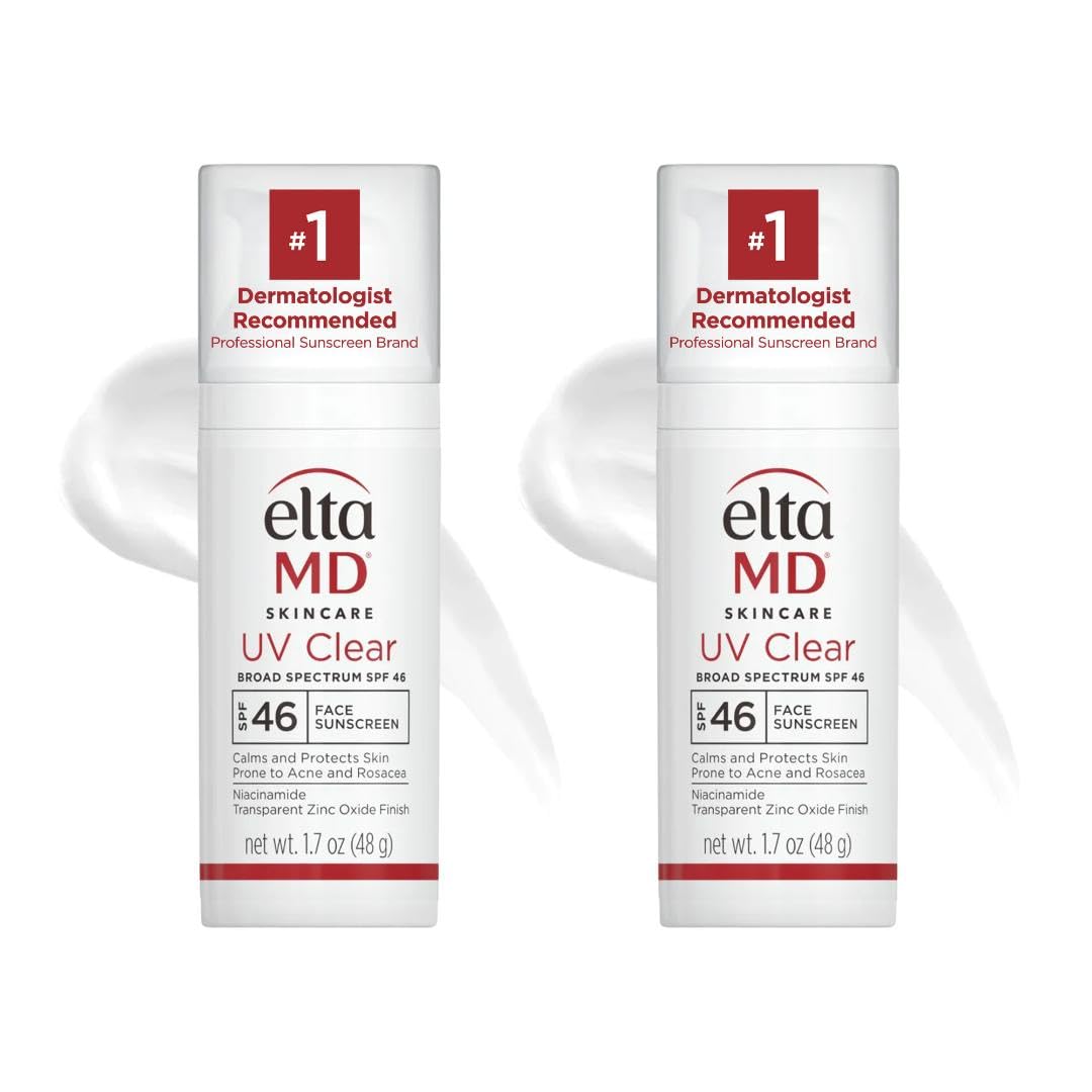 EltaMD UV Clear SPF 46 pump bottle offers lightweight, oil-free facial protection.