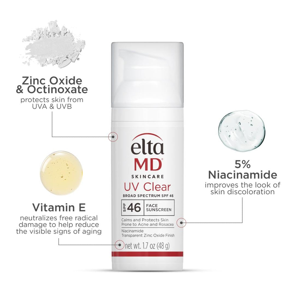 EltaMD UV Clear fragrance-free sunscreen is gentle for sensitive skin.