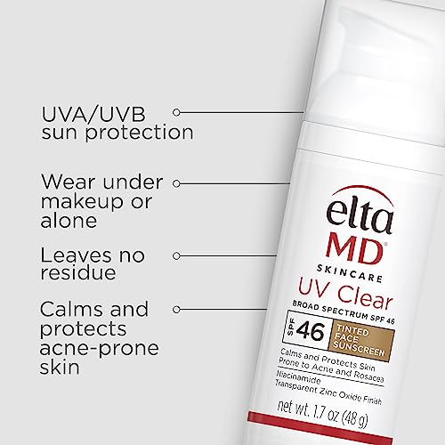 EltaMD UV Clear tinted sunscreen close-up showing seamless skin-tone blend