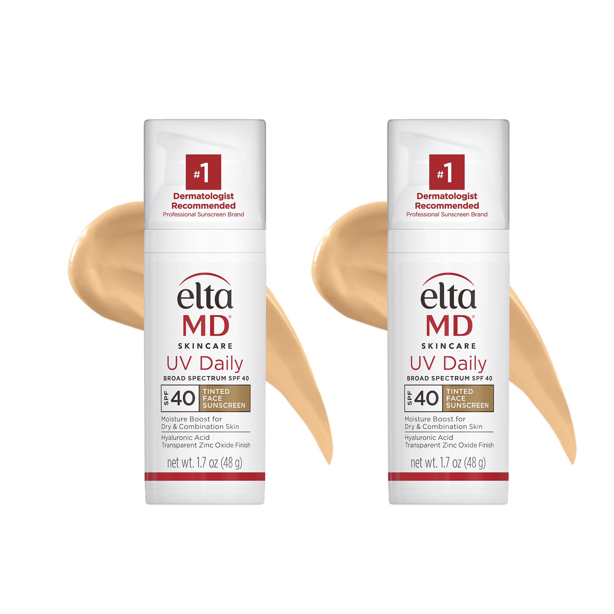EltaMD UV Daily tinted bottle with pump offers SPF 40 protection daily.