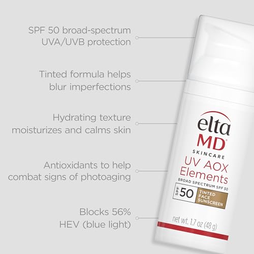 EltaMD UV Elements pump front view highlighting water-resistant SPF 44
