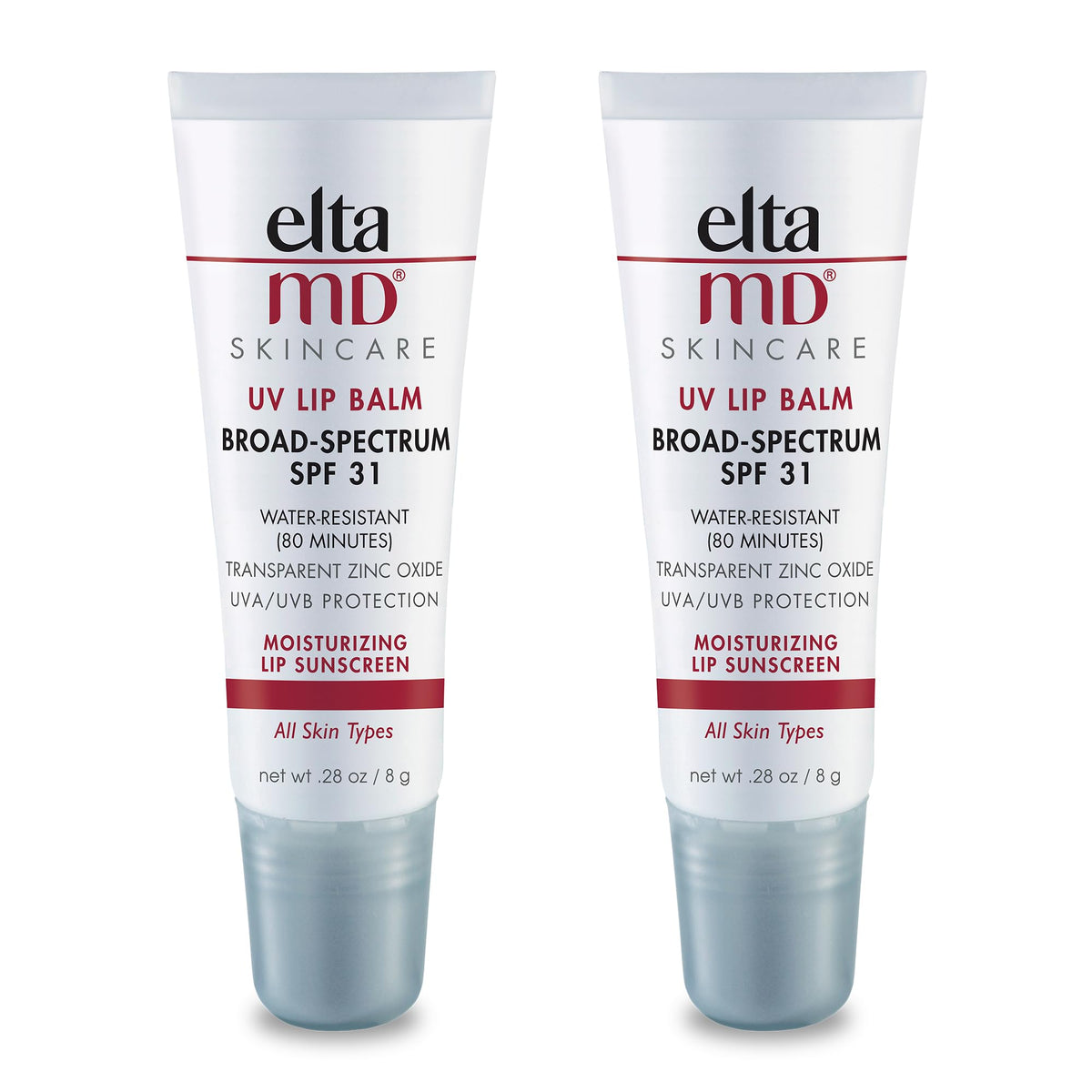 EltaMD UV Lip Balm SPF 36 with transparent zinc oxide in a protective tube for sun protection