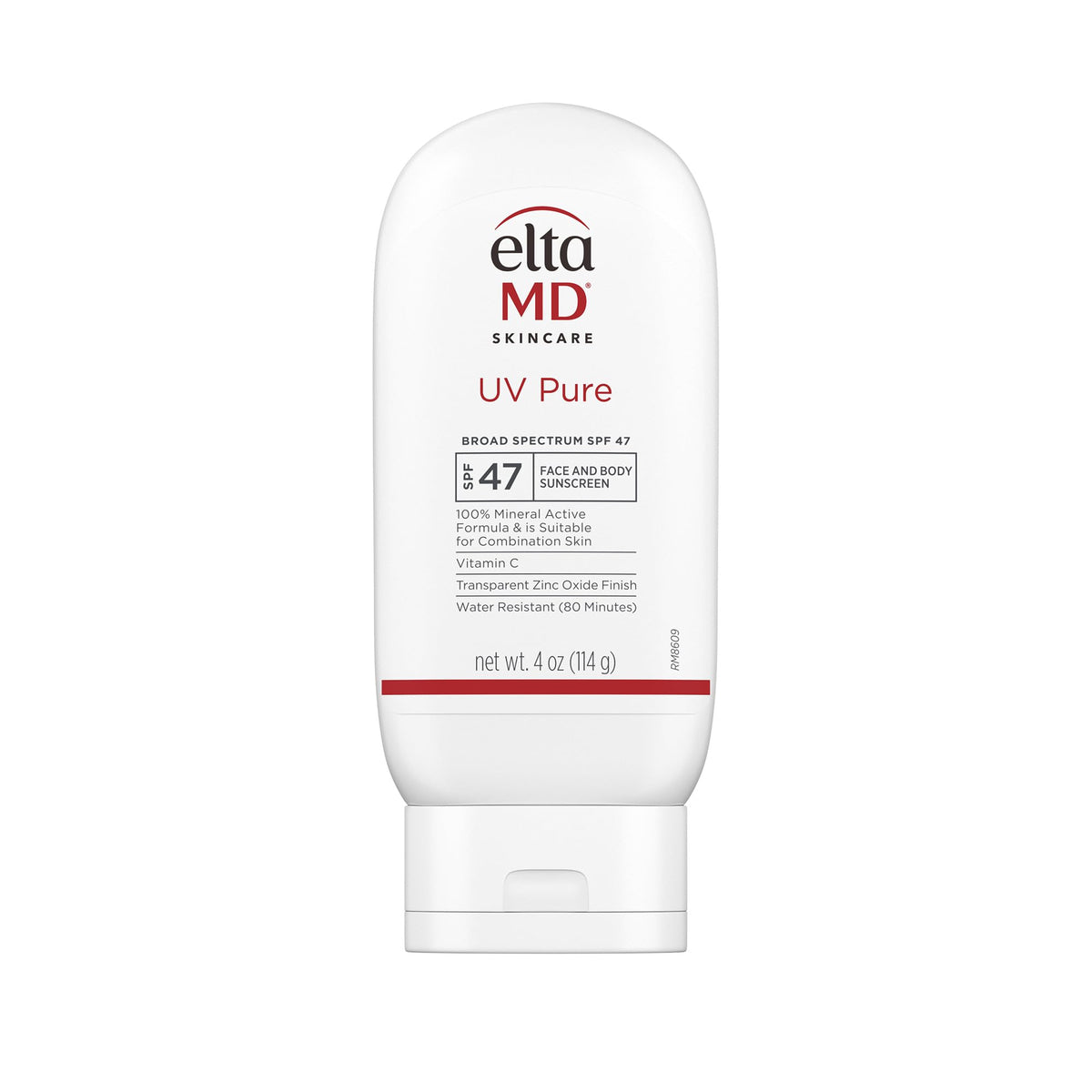 EltaMD UV Pure sunscreen bottle for face and body with mineral protection.