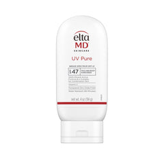 EltaMD UV Pure sunscreen bottle for face and body with mineral protection.