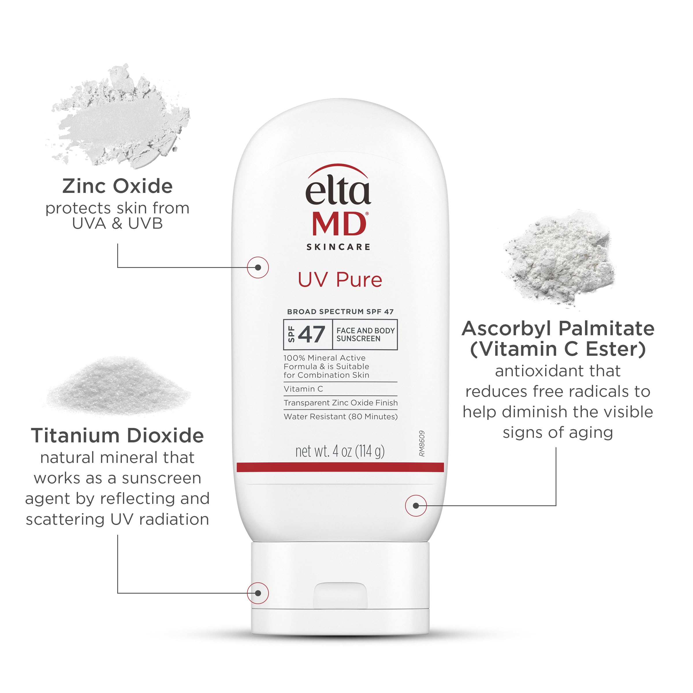 EltaMD UV Pure demonstrating 80-minute water resistance.