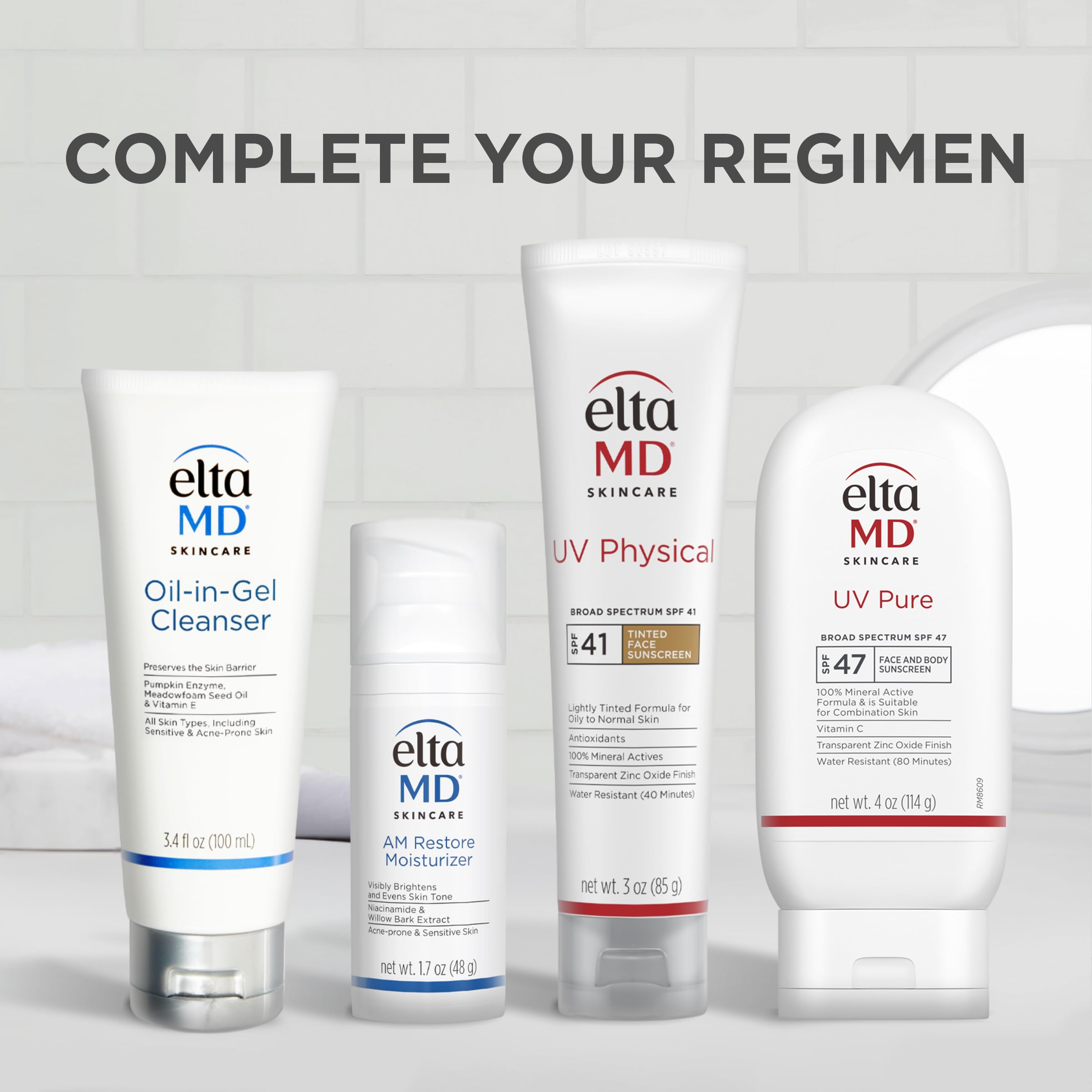 EltaMD UV Pure zinc oxide and titanium dioxide minerals.