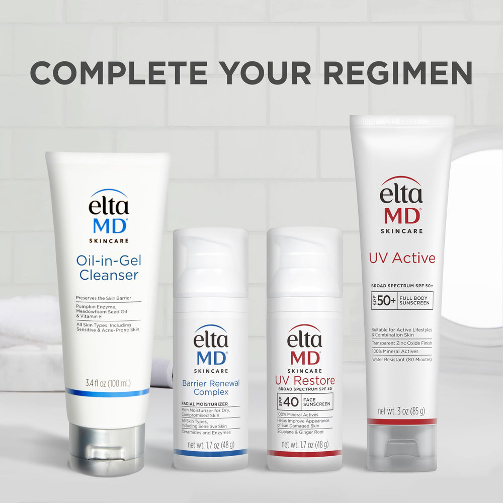EltaMD UV Restore mature skin focus suggests repair-friendly sun protection
