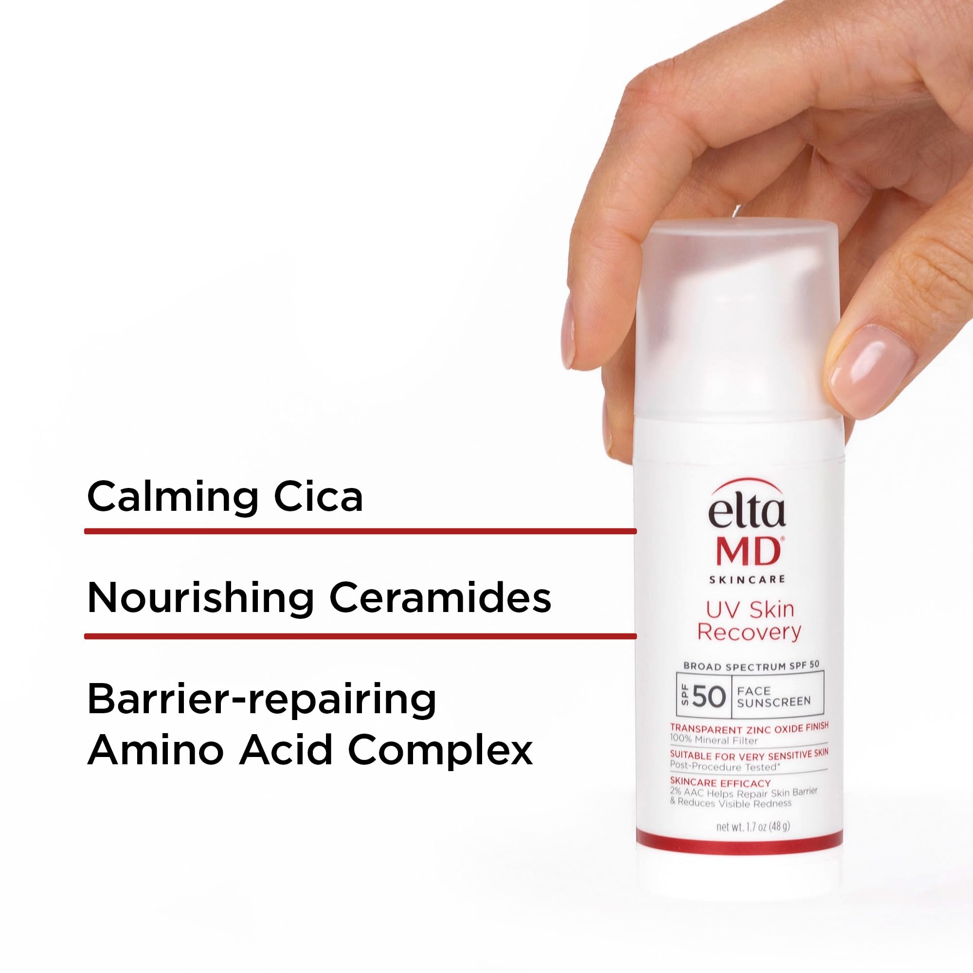 EltaMD UV Skin Recovery product with Cica and Ceramides for gentle care.