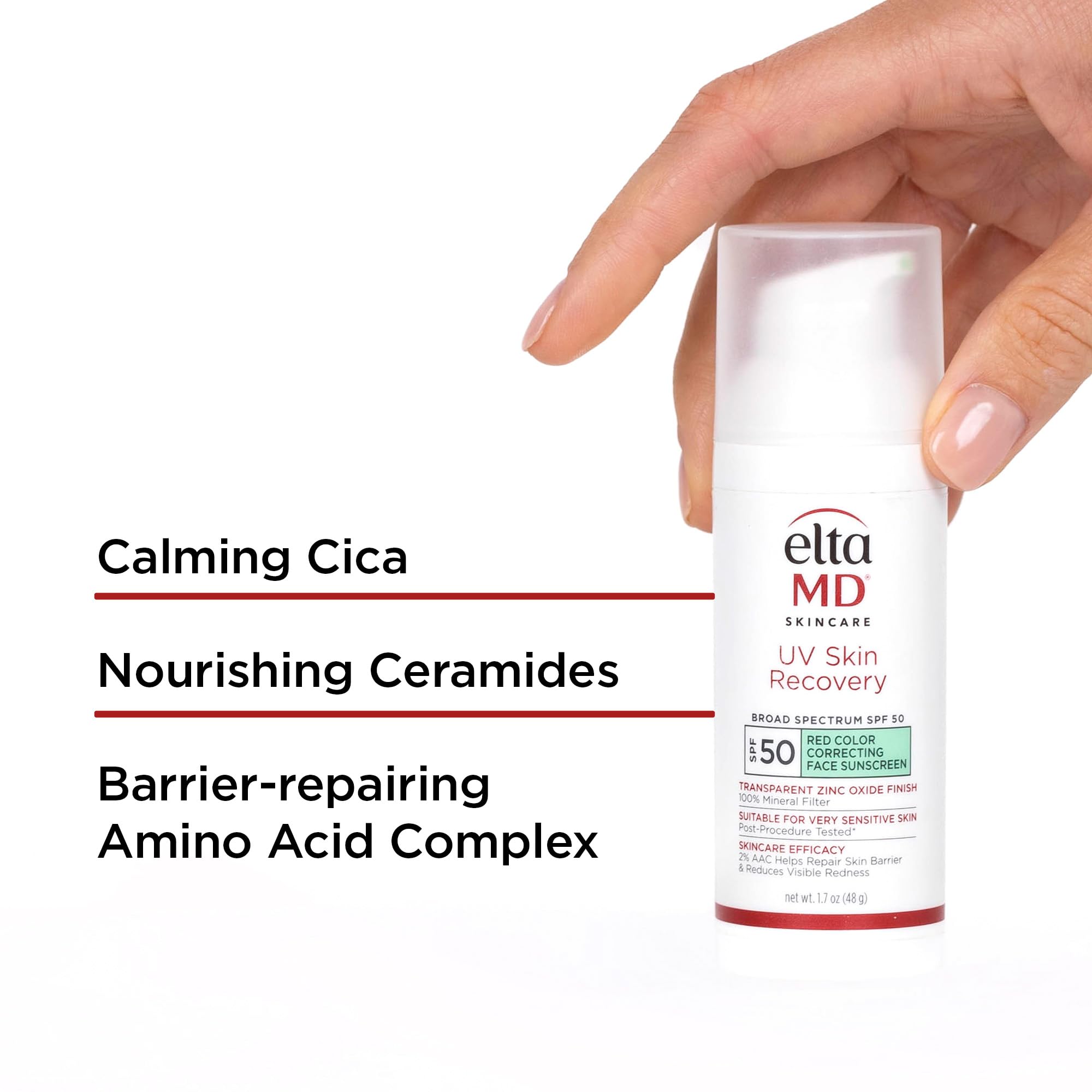 Cica and ceramides support delicate skin while protecting it.