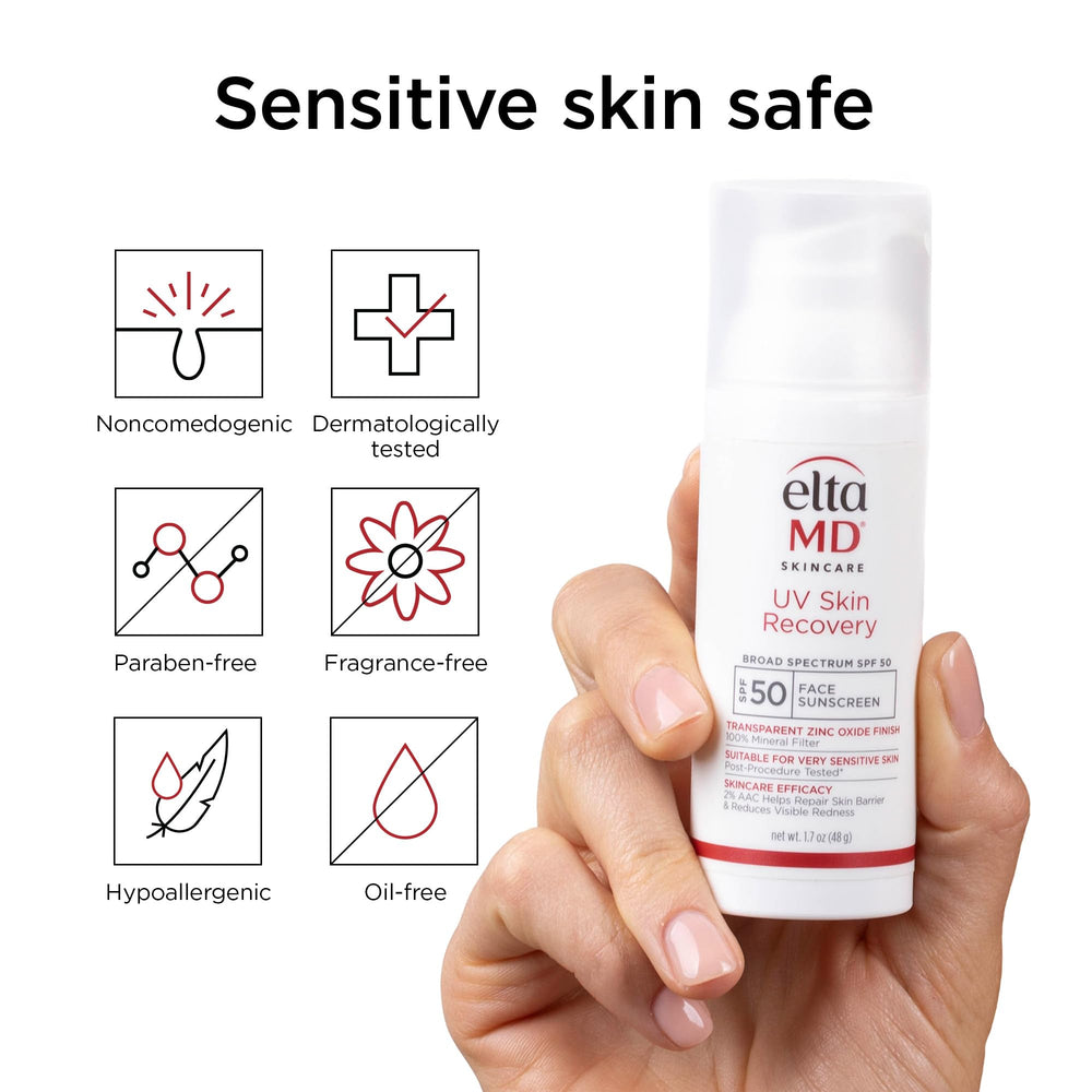 EltaMD UV Skin Recovery shows no white cast on diverse skin tones.