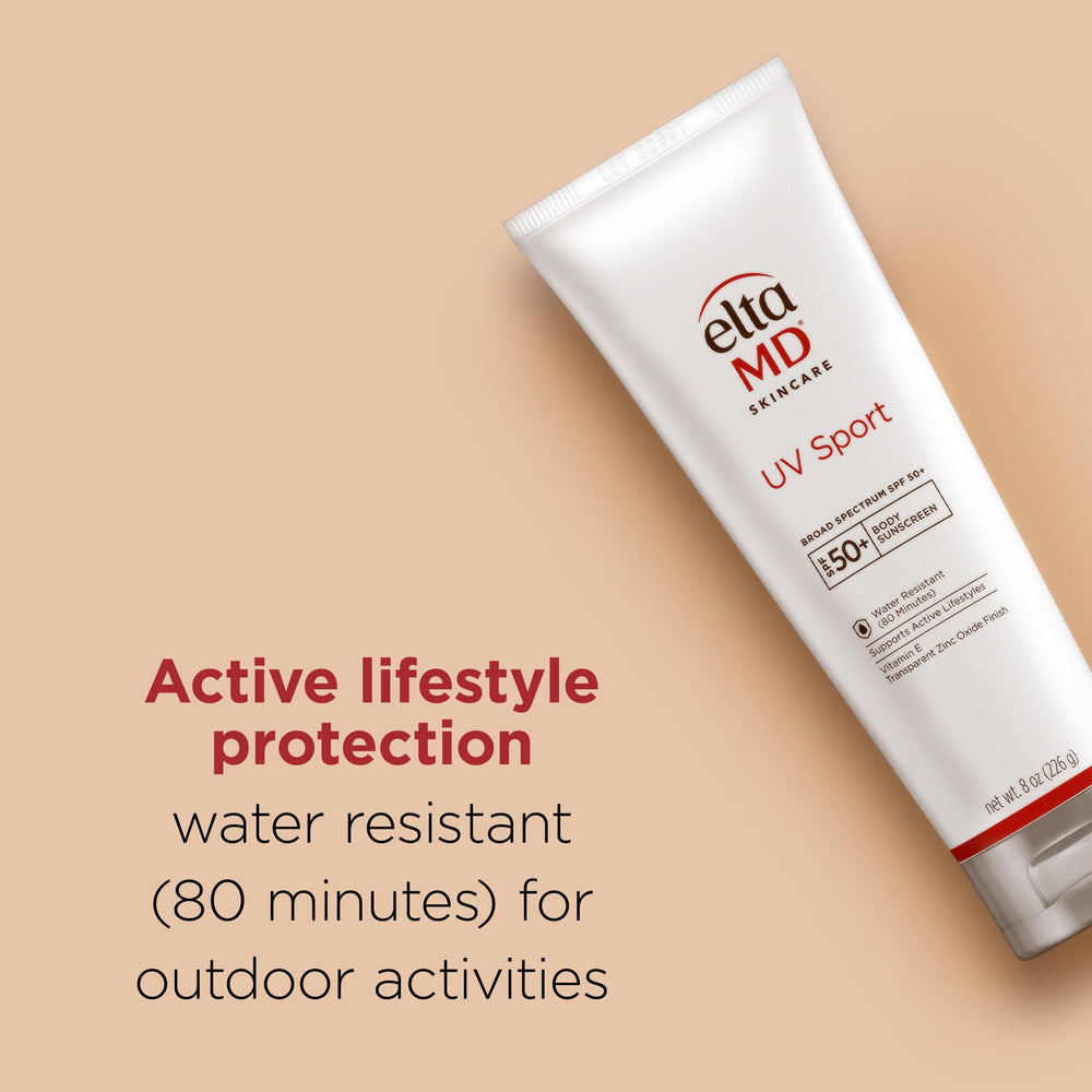 EltaMD UV Sport sunscreen on wet skin during outdoor activity demonstrates versatility