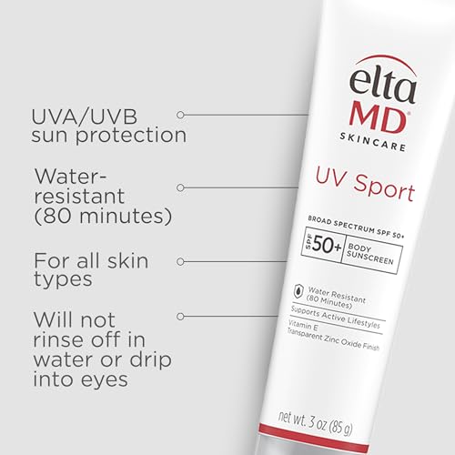 EltaMD UV Sport lotion on wet skin during outdoor activity