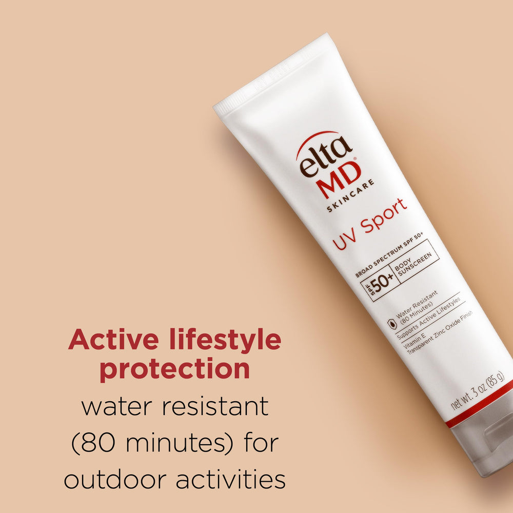 Close-up of zinc oxide formula in EltaMD UV Sport Lotion
