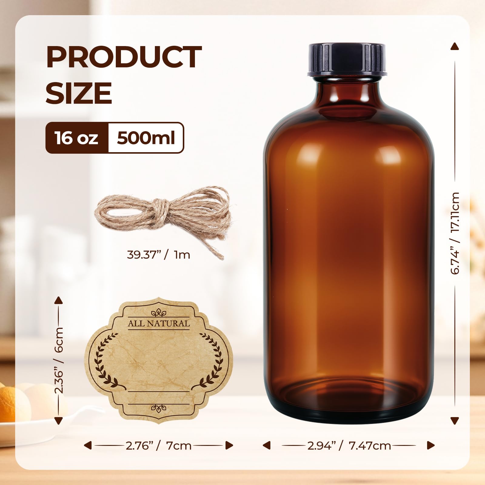 Elumeiro bottle with black cap provides a leakproof seal for safe storage.