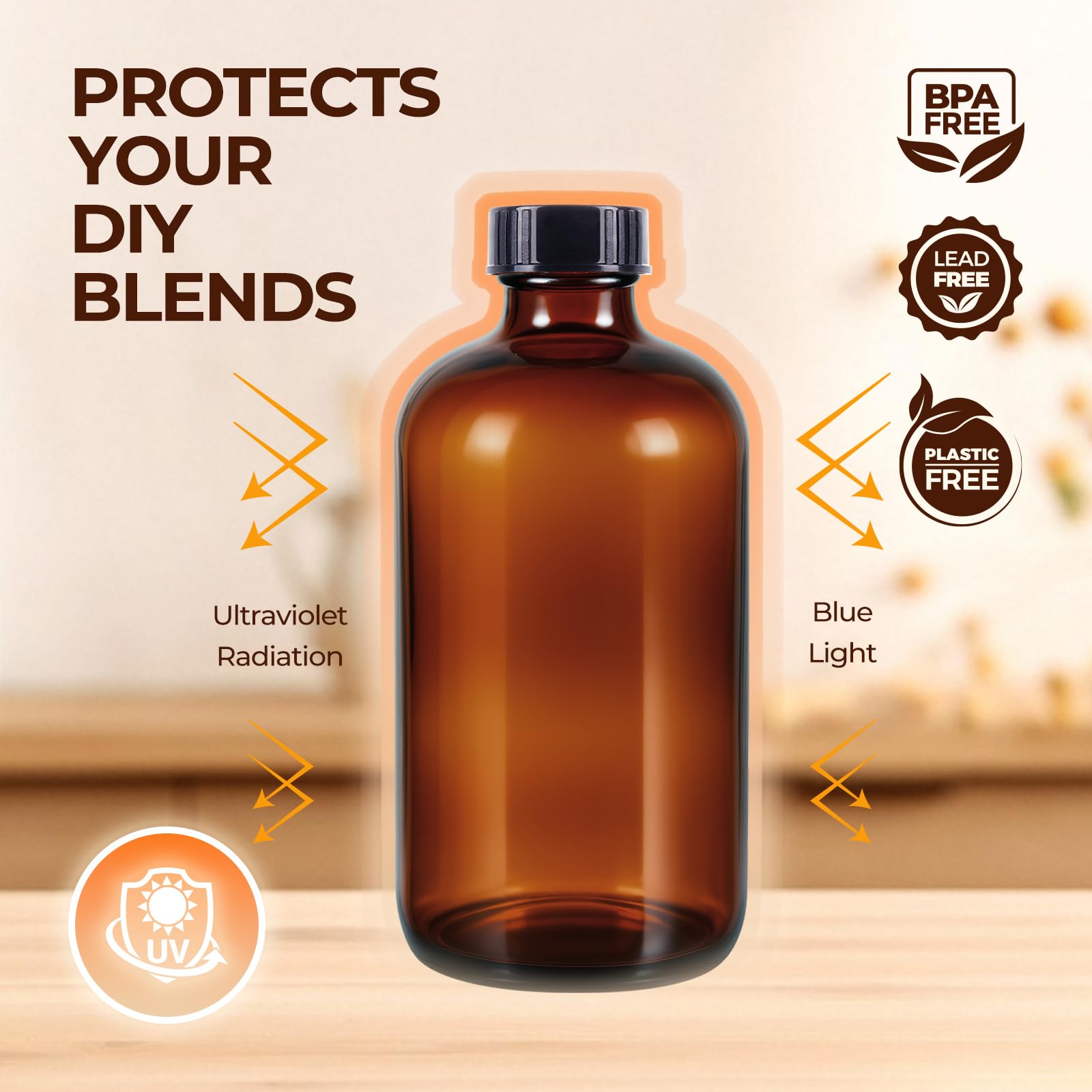 Elumeiro syrup and beverage bottle suitable for sauces and homemade mixes.